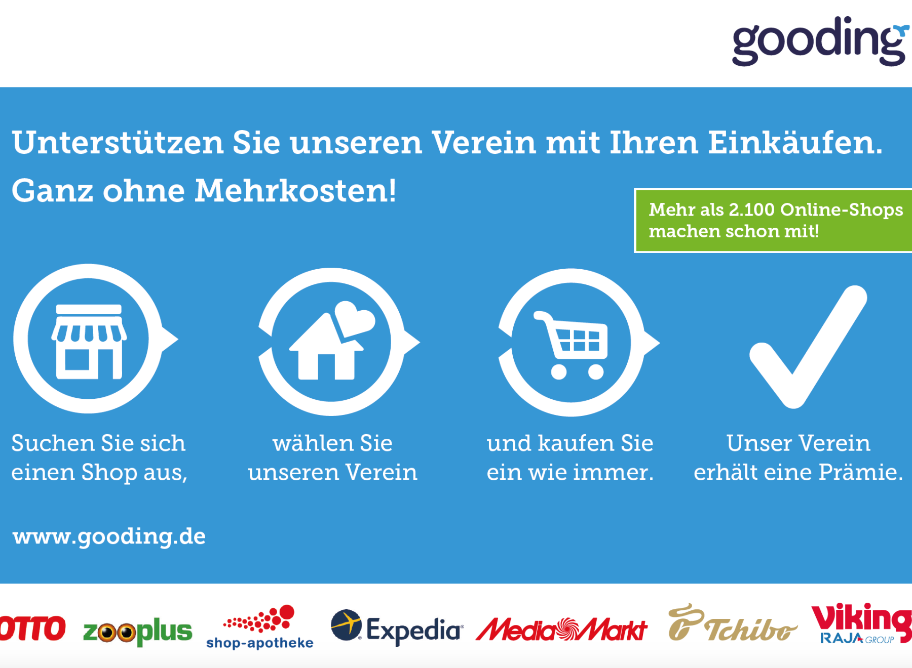 Online einkaufen und Verein unterstützen mit Gooding